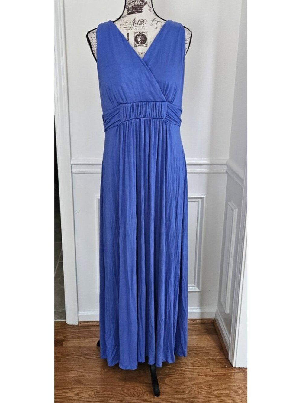 Soma WKND L Large French Blue Strappy Crossover Knit Maxi Dress